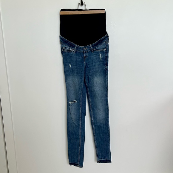 H&M Mama Maternity Over the Belly Skinny Denim Jeans - Picture 1 of 8